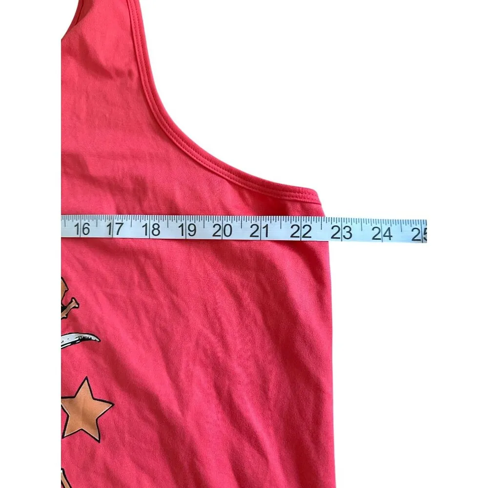 Womens Country Tank Top Pink Marlboro Style Flowy Racerback Skull Western 2XL Size undefined - Image 8