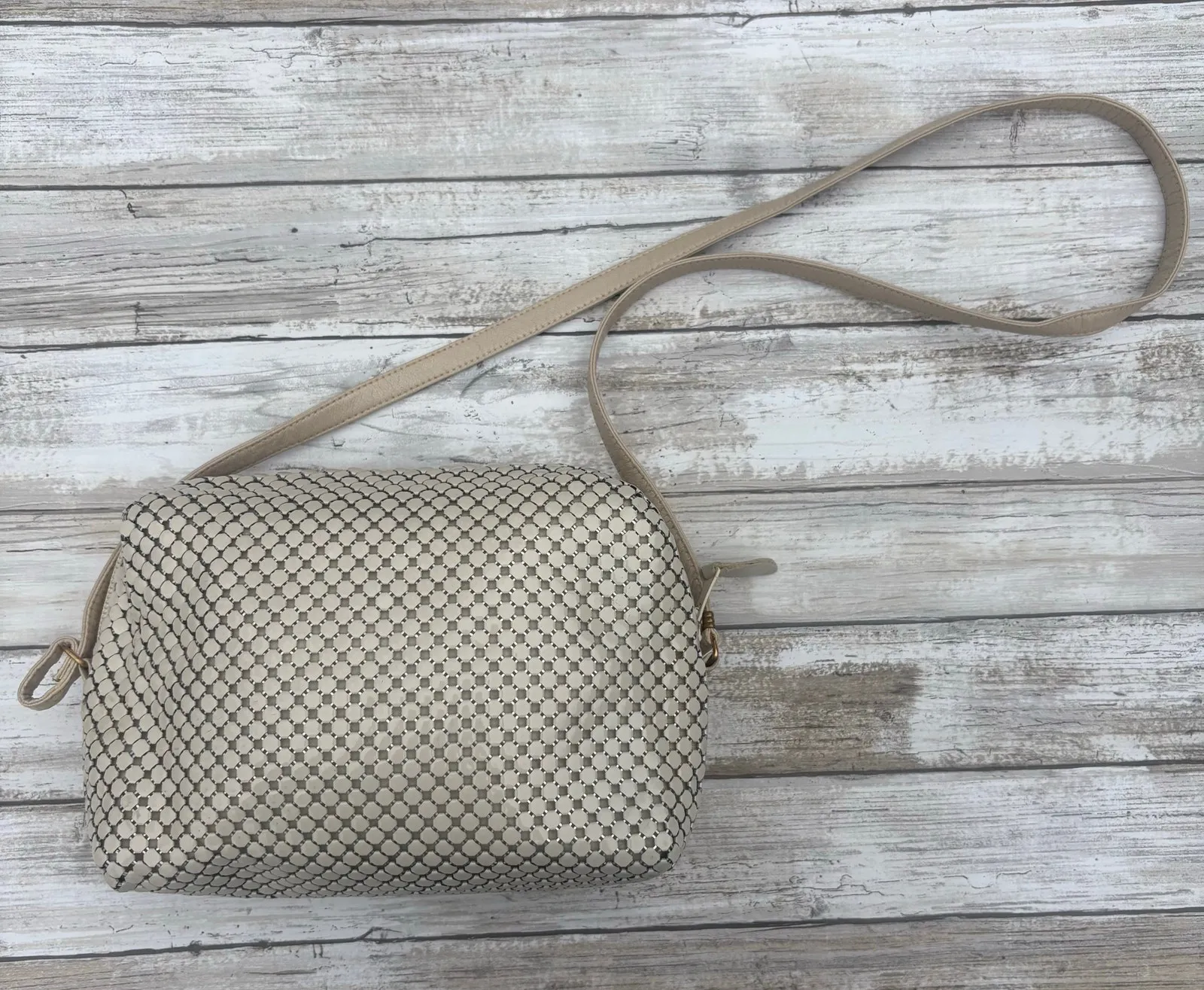 VTG Whiting and Davis Purse Metal Mesh Ivory Shoulder Bag Retro Classic Evening - Image 1
