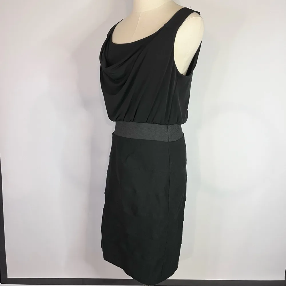 A. BYER Solid Black Cowl Neck Sleeveless Form Fitting Mini Dress Small LBD - Image 6