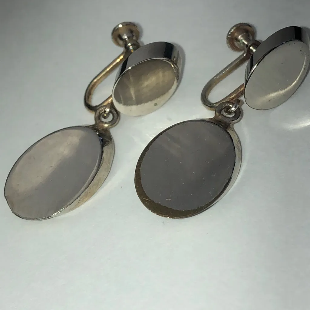 Sperry Brand Vintage Silver Tone Retro Boho Drop Earrings - Image 2