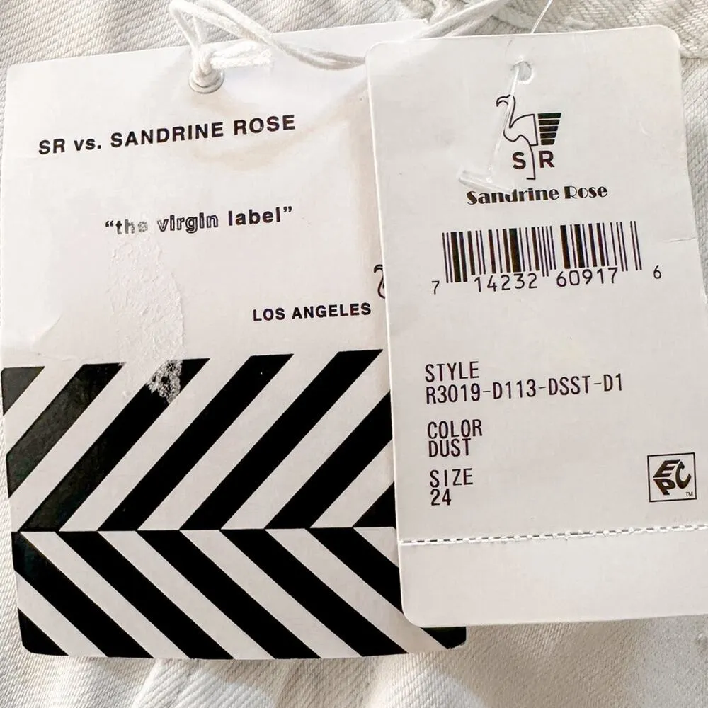 NEW Sandrine Rose Free People White Cut Off Denim Shorts, NWT, Size 24 MSRP $128 - Image 8