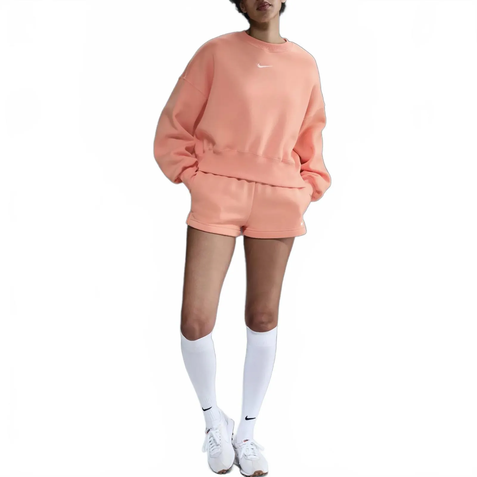 Nike Sportswear Phoenix Fleece Over-Oversized Crew-Neck Sweatshirt Apricot NWT L - Image 3