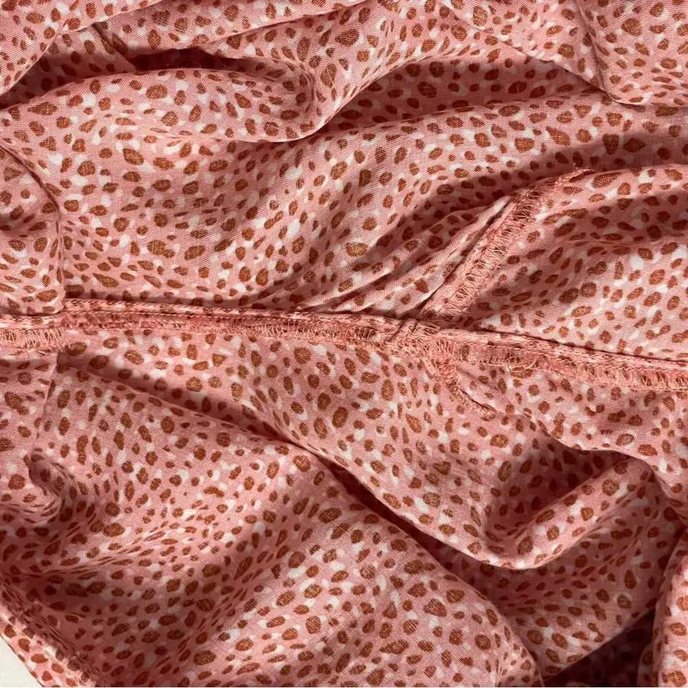 Loft Sleep PJ Pajama Pants Wide Leg Lightweight Animal Print Lounge Coral Brown - Image 14