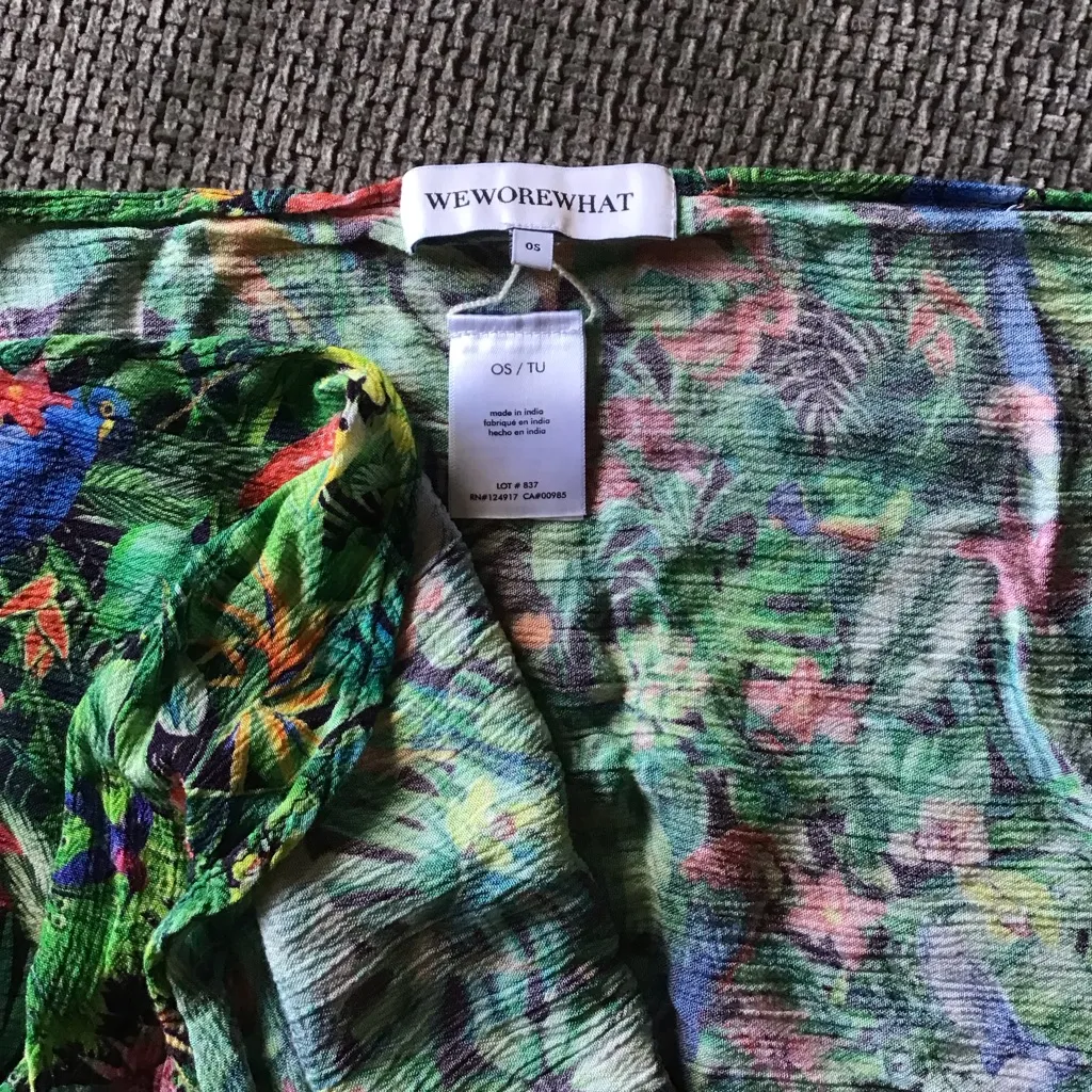 WEWOREWHAT Tropical Multi Wrap Mini Skirt Sarong COVERUP OS VACATION RESORT - Image 3