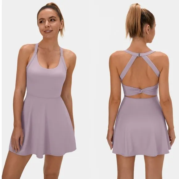 Barre Ballet Dance Dress Backless Cut Out Twisted Side Pocket 2-in-1 NWT - Image 2