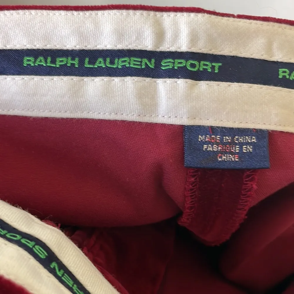 Ralph Lauren Sport burgundy velvet style straight leg pants in size 14 - Image 3