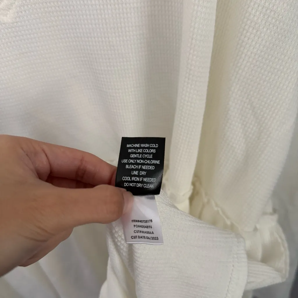 Torrid 3X NEW Knit V Neck Lace Long Sleeve Babydoll Top Ivory Coquette Fall - Image 6