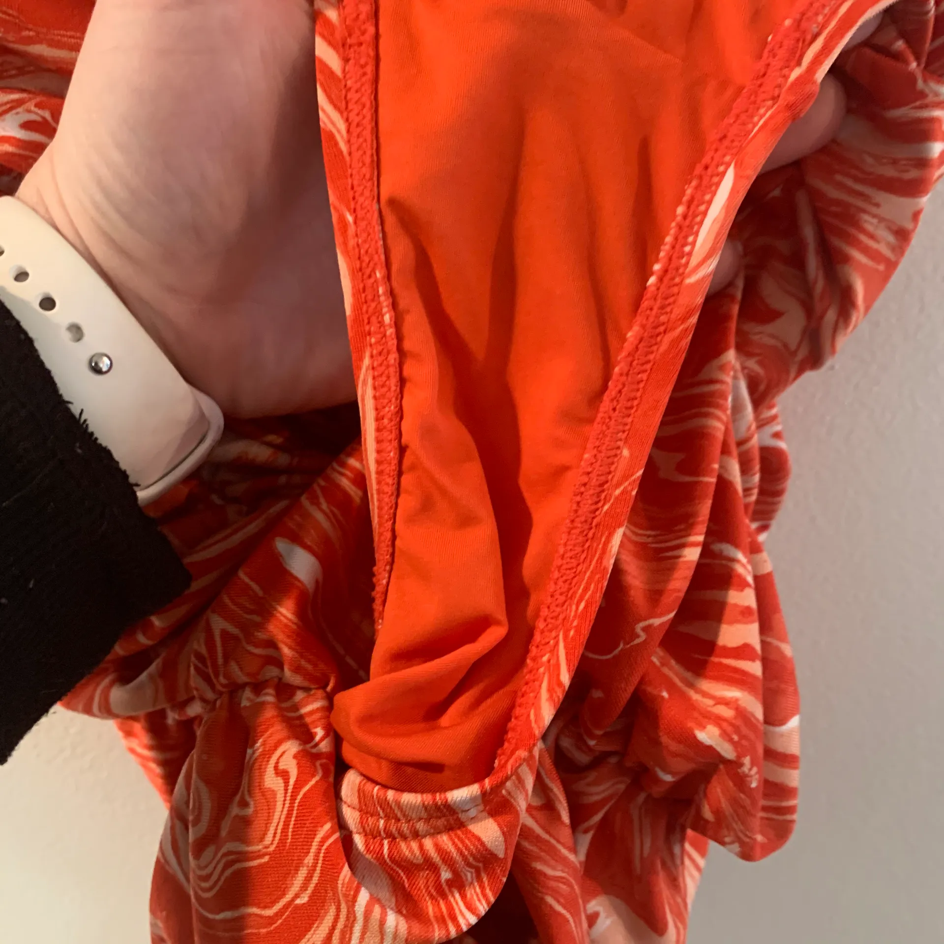 Michael Kors Orange Marble Printed One Piece - Image 7