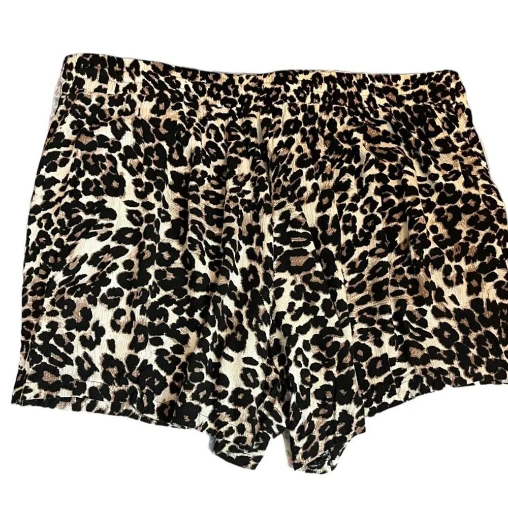 C. Wonder Women's Cabana Shorts Soft Elastic Tie Waist Pockets Leopard Size XXL Brown - Image 10