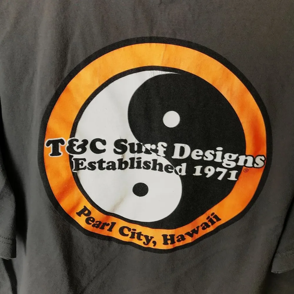 T&C Surf Designs Ying Yang Design T Shirt Hawaii Graphic Tee Cotton Short Sleeve Size XL - Image 7