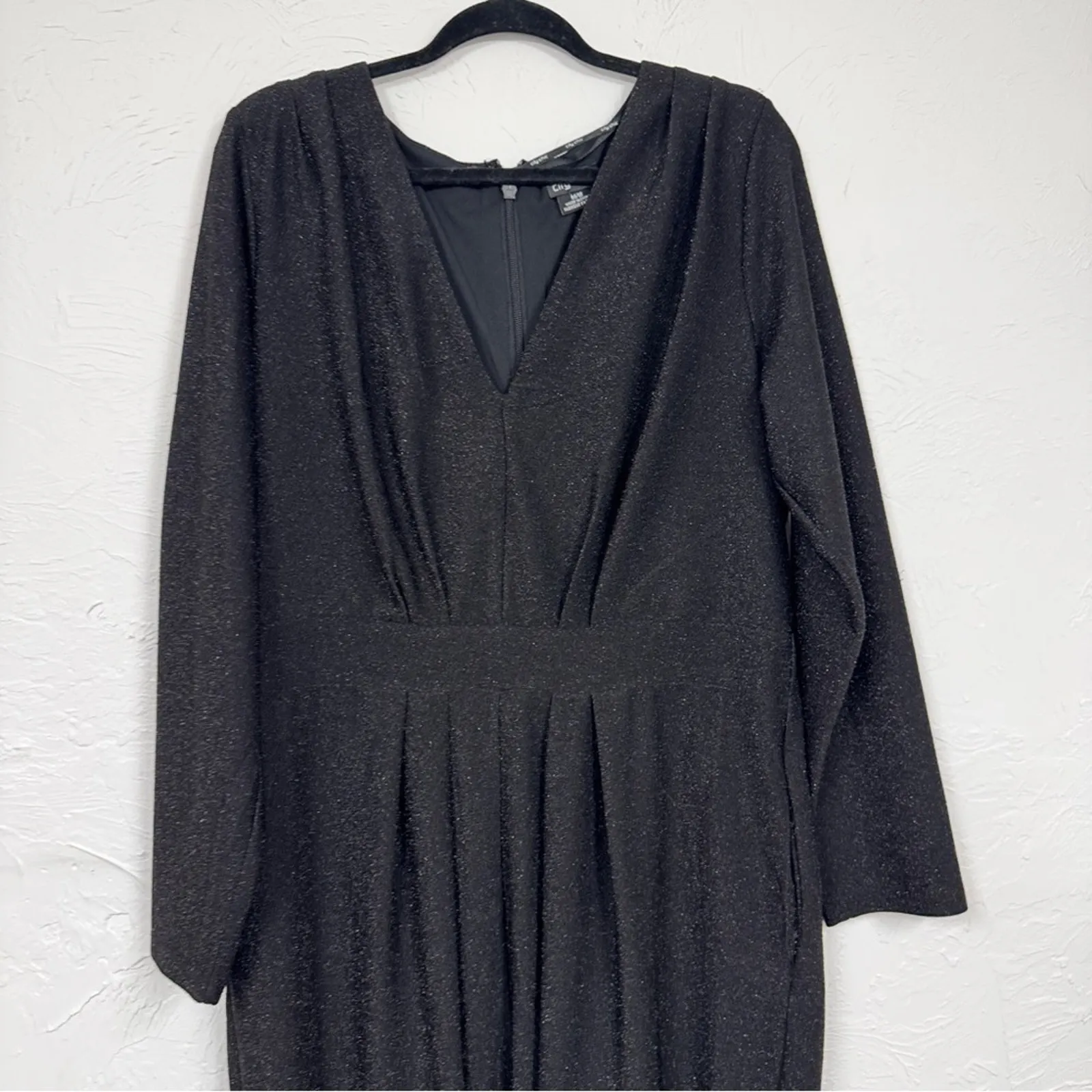 City Chic Black Sparkle Long Sleeve Jumpsuit Womens 18 Classic Whimsigoth - Image 7