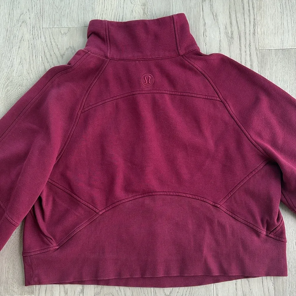 Lululemon Oversized Scuba Funnel Neck 1/2 Zip M/L W3FJ6S Magenta *FLAW - Image 4