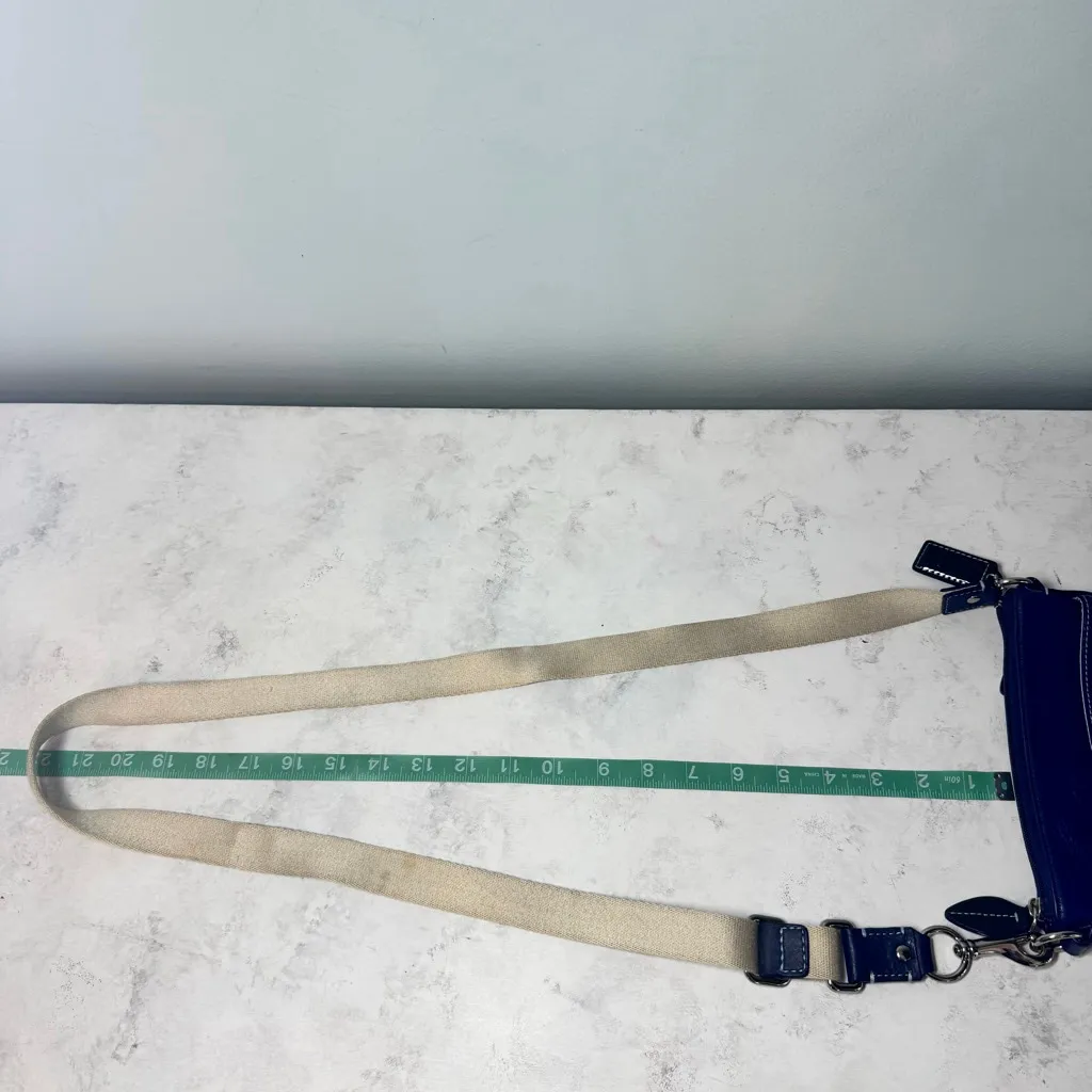 Coach Penelope Leather Crossbody Bag Legacy Swing Pack Navy Blue - Image 9