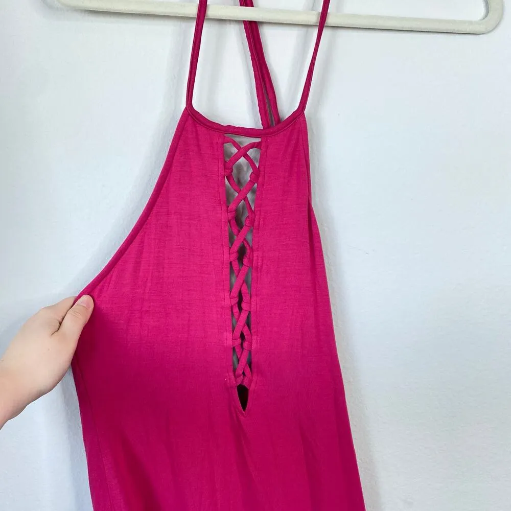 RACHEL PALLY Siren Dress Lover Hot Pink Size Medium NWT New Halter Mini Sexy - Image 4