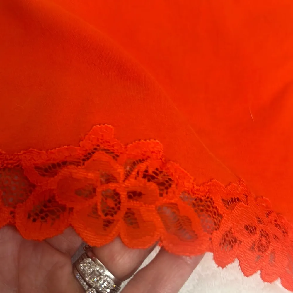 Coldwater Creek Orange Lace Fitted Sleeveless Tank Top - Image 6