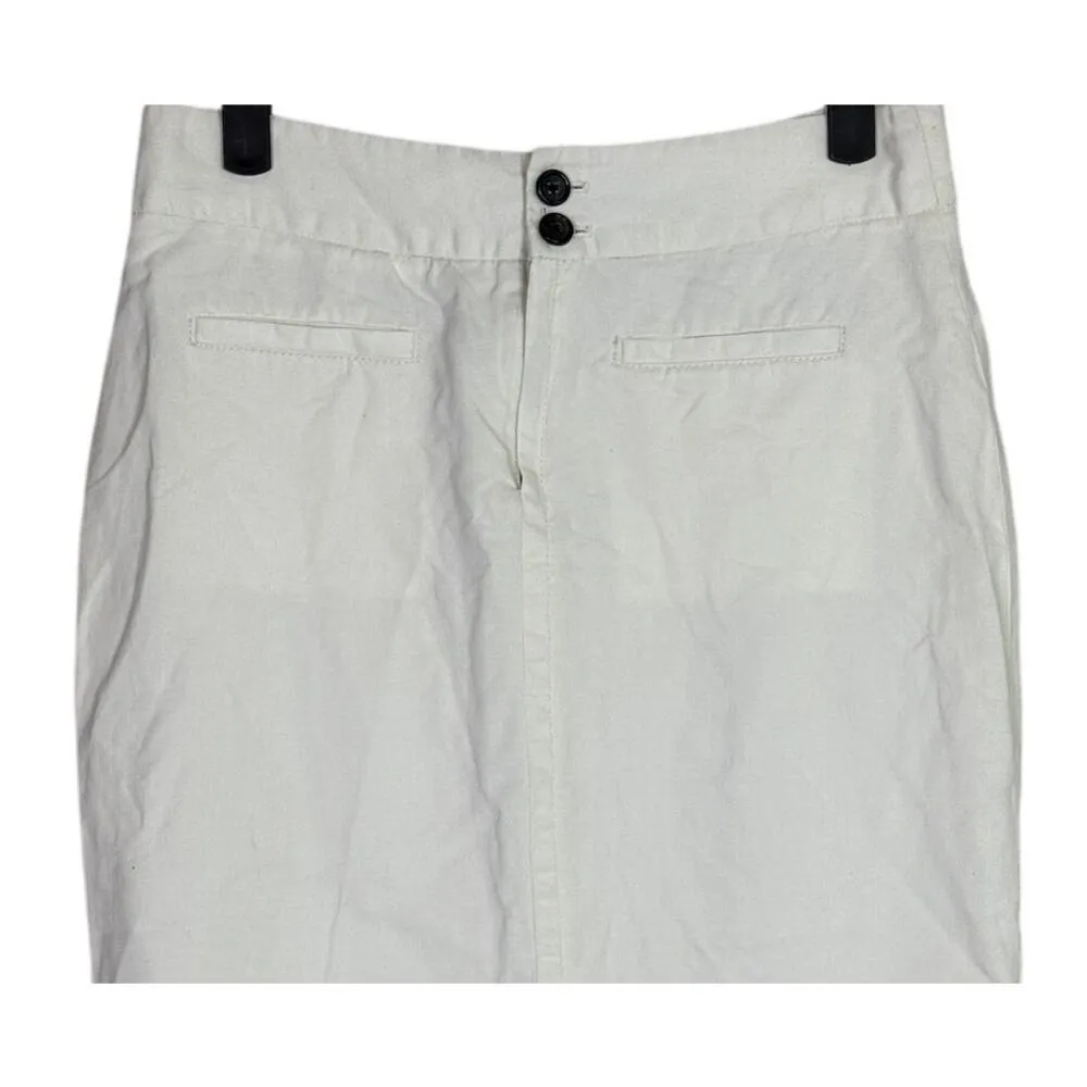 Kate Spade Saturday Pencil Skirt High Waisted Knee Length Cotton Skirt 2 White - Image 2