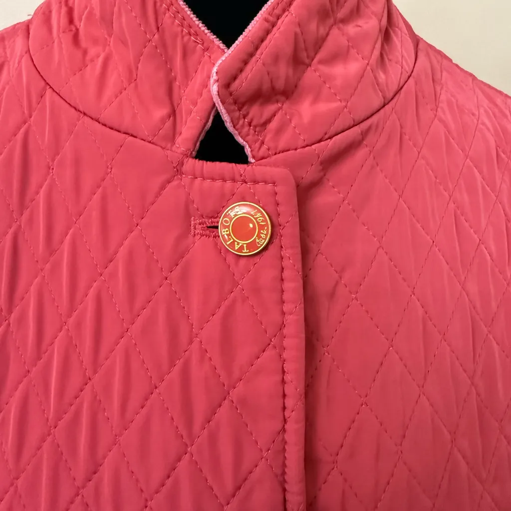 Talbots pink quilted vest with gold-tone buttons. Medium - Image 2