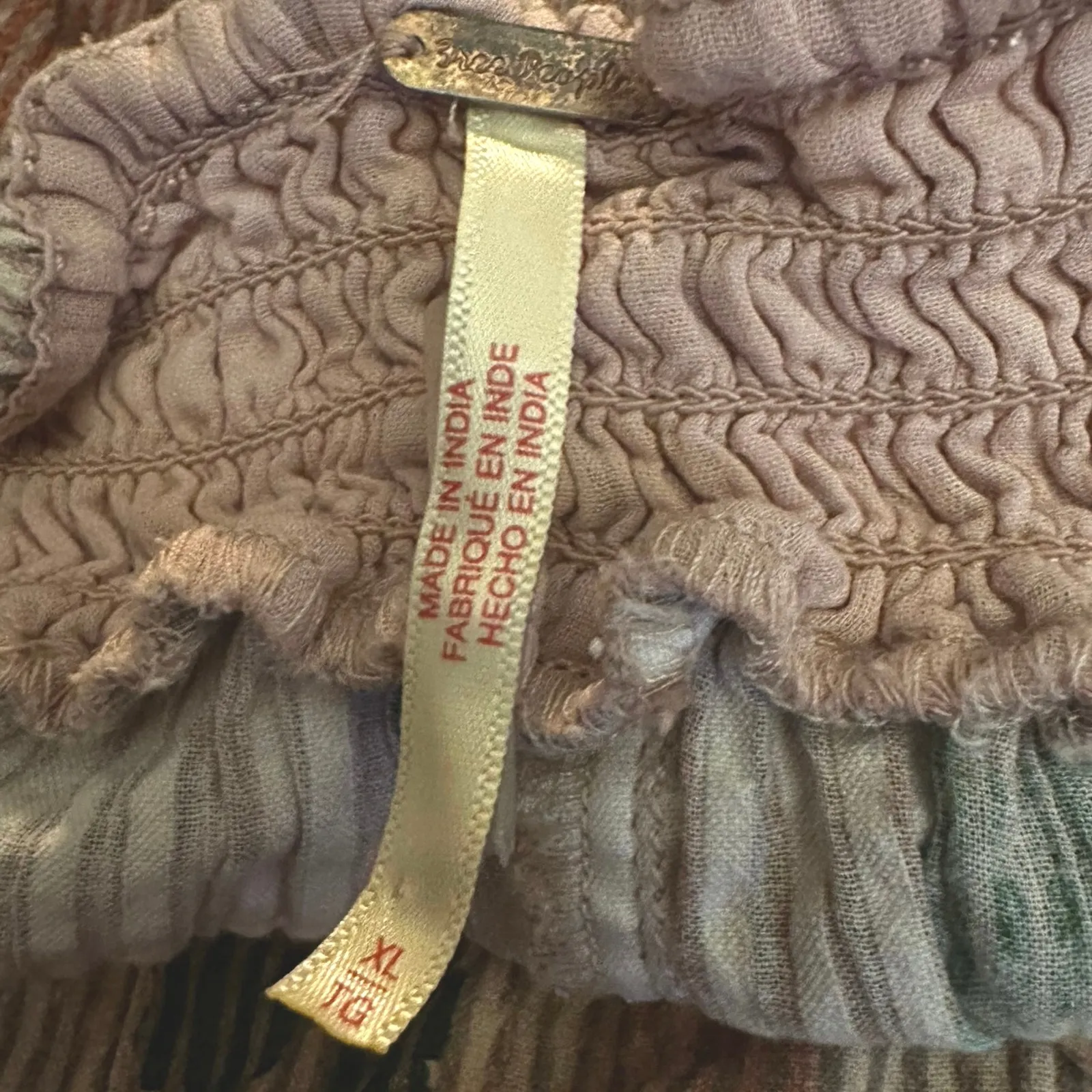 Free People XL Ethereal Dainty Cottage Bordeaux Floral Ruffle Maxi Skirt - Image 12