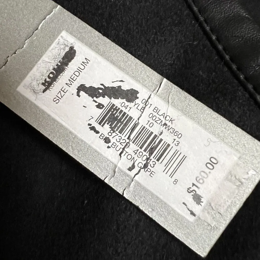 Apt 9 Womens Cape Coat Jacket Wool Blend Elegant Classic Outerwear Black Medium - Image 15