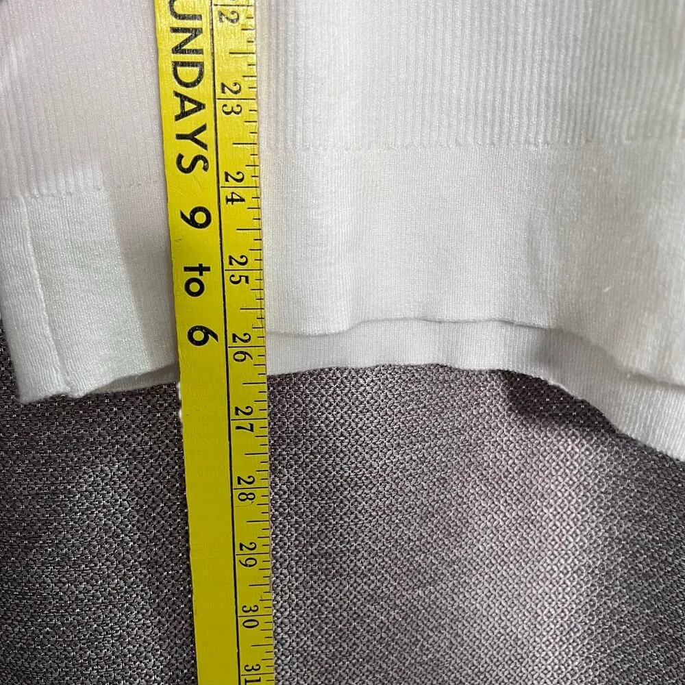 Karl Lagerfeld Knit Long Sleeve Sweater Jumper with Gold Button Detail White XL - Image 5