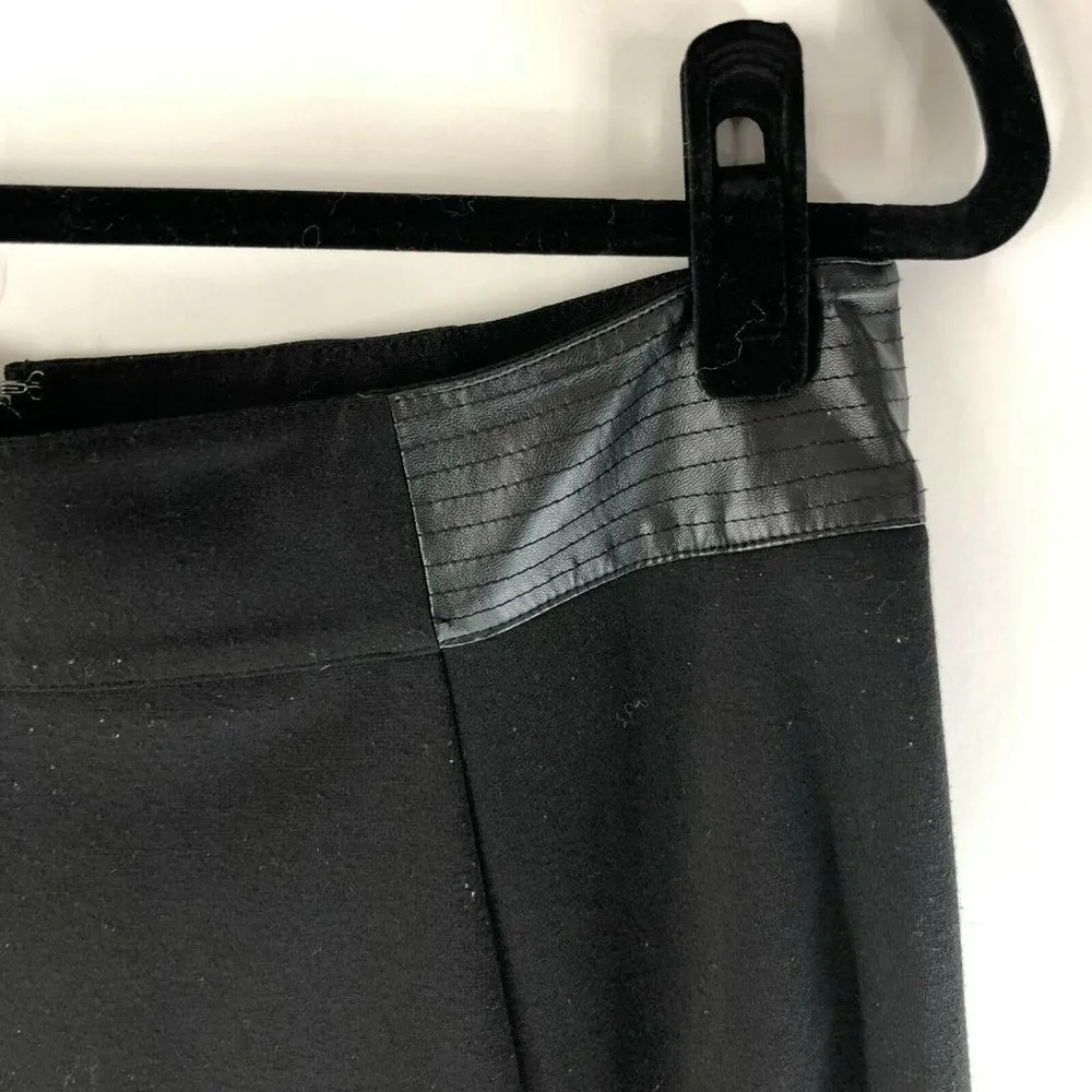 Jones New York Skirt A Line Faux Leather Waistband Stretch Knee Length Black 8P - Image 2