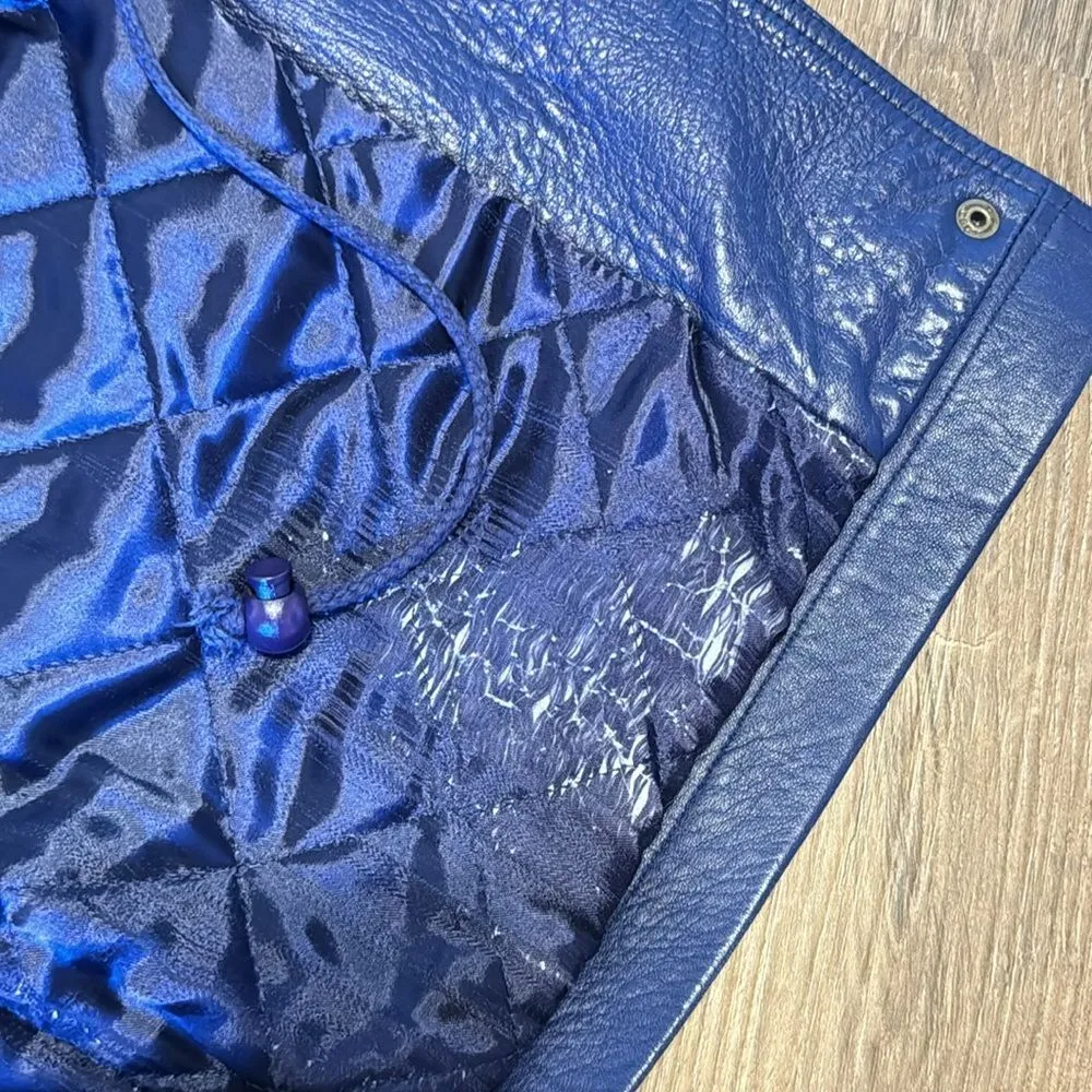 Georgetown leather design ladies soft leather jacket coat size small Y2K retro Purple - Image 9