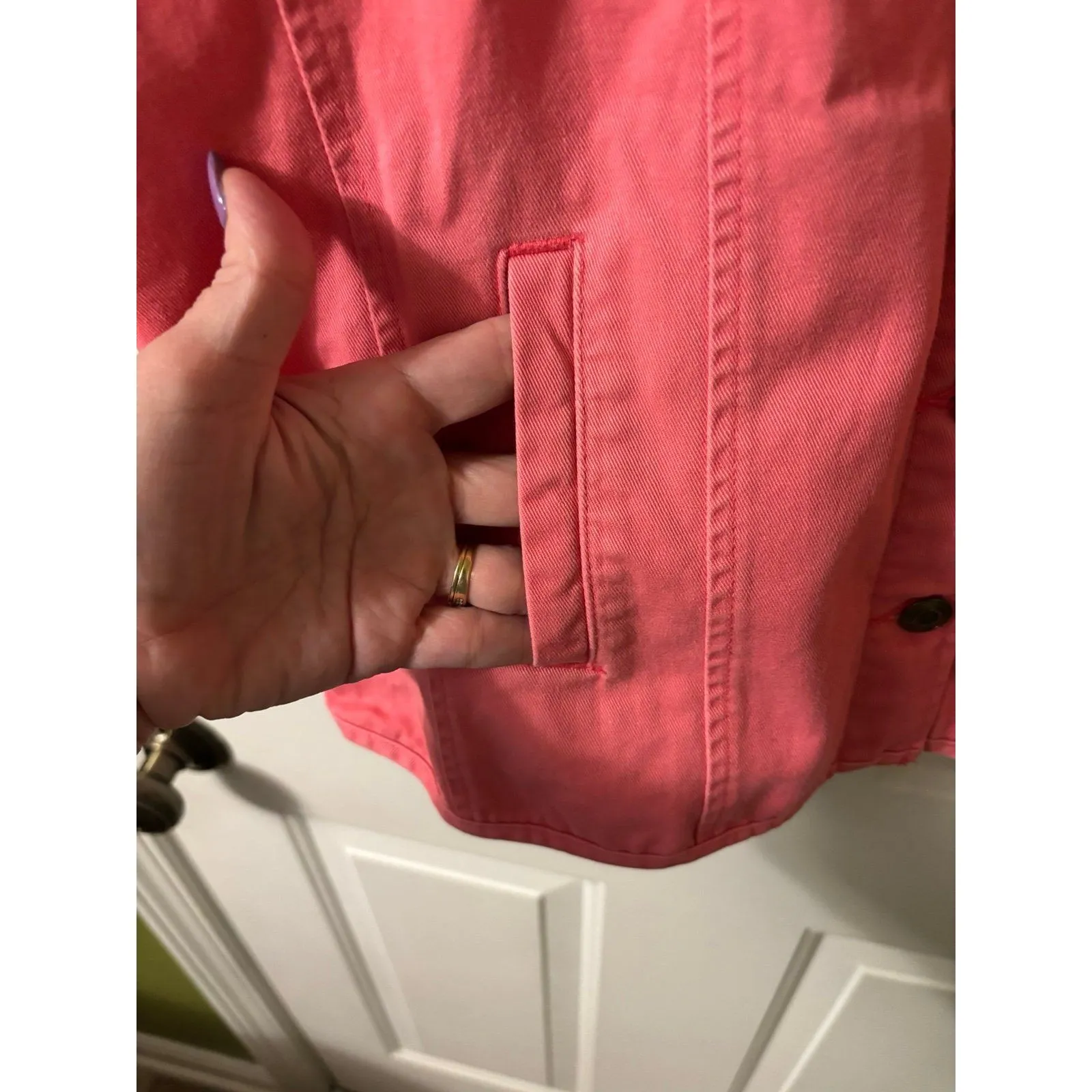 Barbie Pink Denim Vest with Pockets Size Large - Image 3