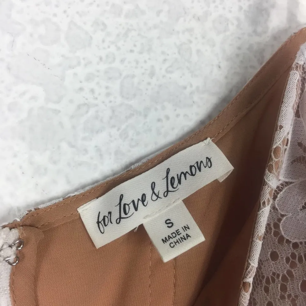 For Love & Lemons Cheyenne Nude Lace Bodice Corset Mini Dress Ivory Small - Image 5