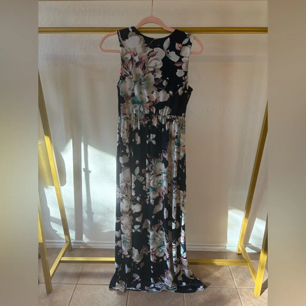 Vanilla bay Women’s floral sleeveless maxi dress large - Image 4