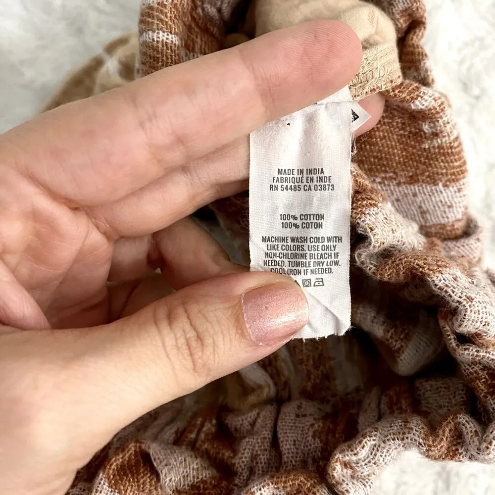 Aerie Tan Tribal Jacquard High Waisted Cotton Pull-on Summer Beach Shorts M - Image 5