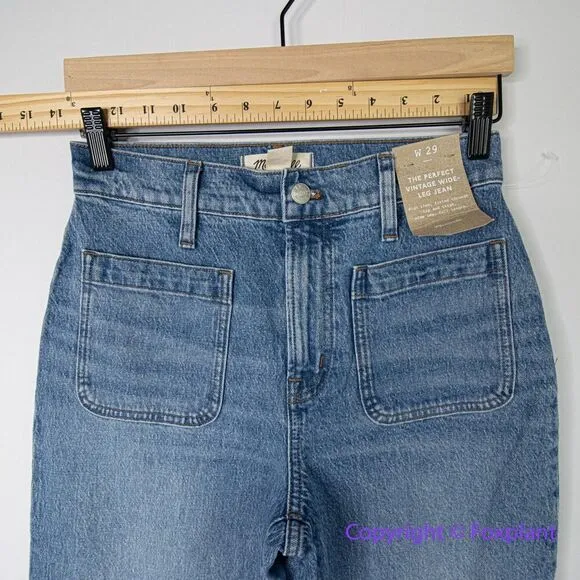New! Madewell Emmett Wide-Leg Full Length Jean lakecourt, size 29‎ fits like 26 - Image 6