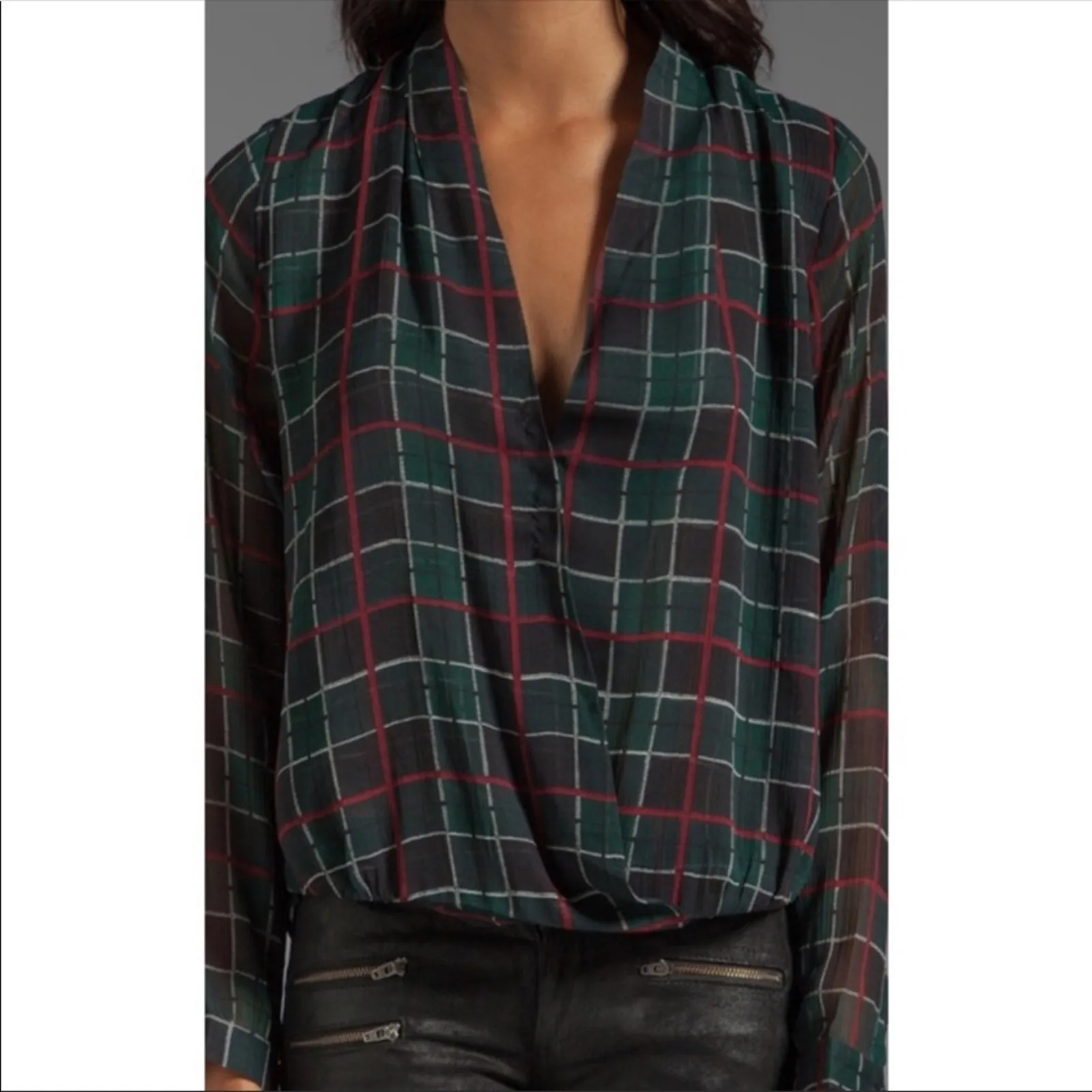 Lovers + Friends Faux Wrap Long Sleeve Top Size M - Image 3