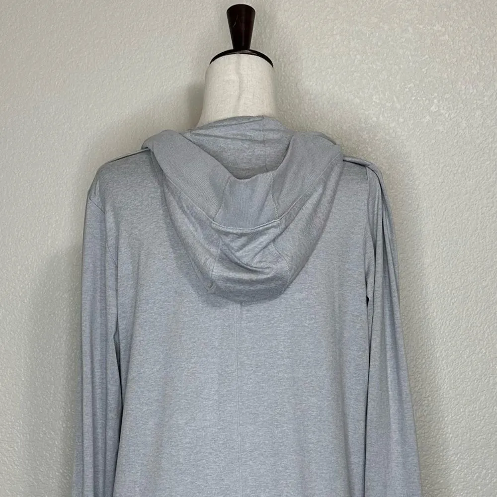 Athleta Gray Uptempo Wrap Noreweigan Hooded Cardigan Sweater - Image 10