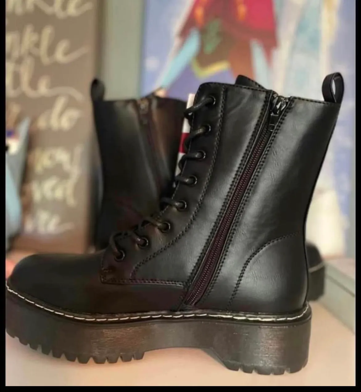 Unionbay Kiwi Leather Platform Combat Boots - Image 6