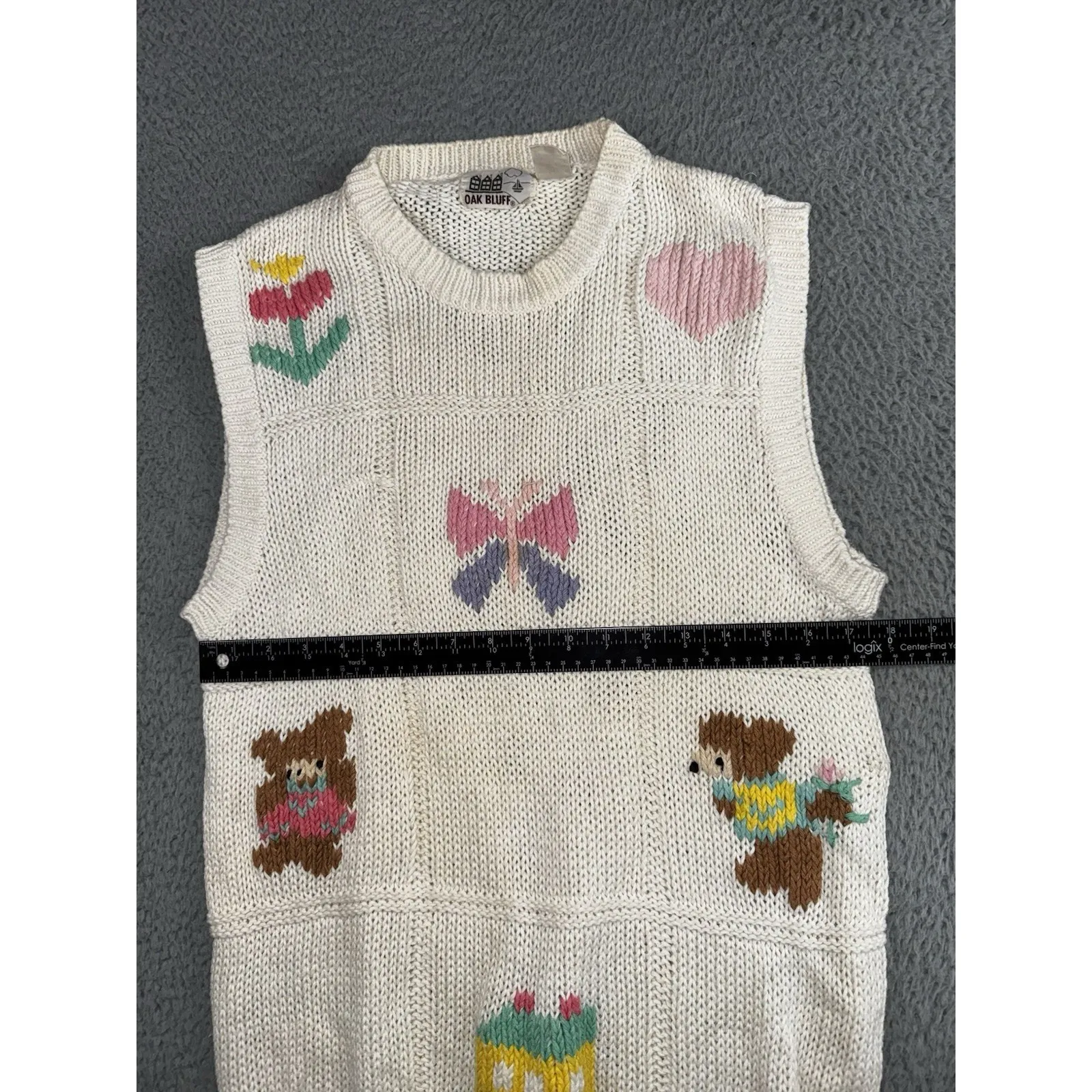 Vintage Oak Bluff Grandma Sweater Vest Women 18/20 Retro 90s‎ Teacher Tan - Image 3