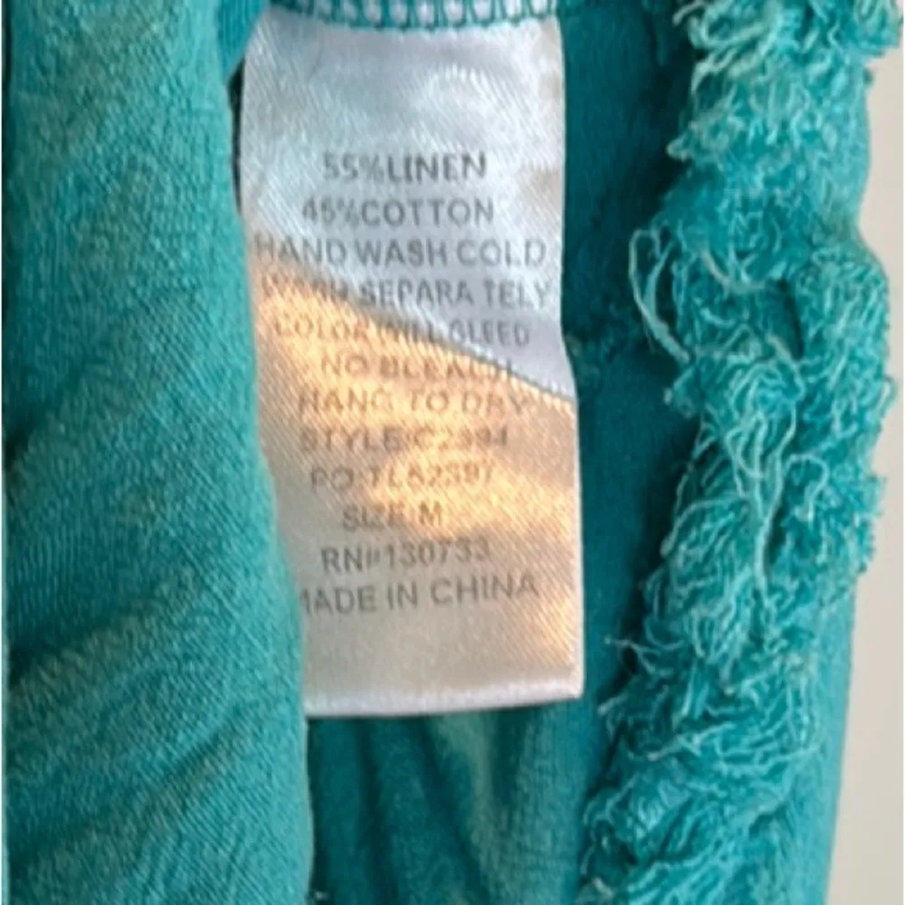 Umgee Teal Fringed Tank Top - Image 7