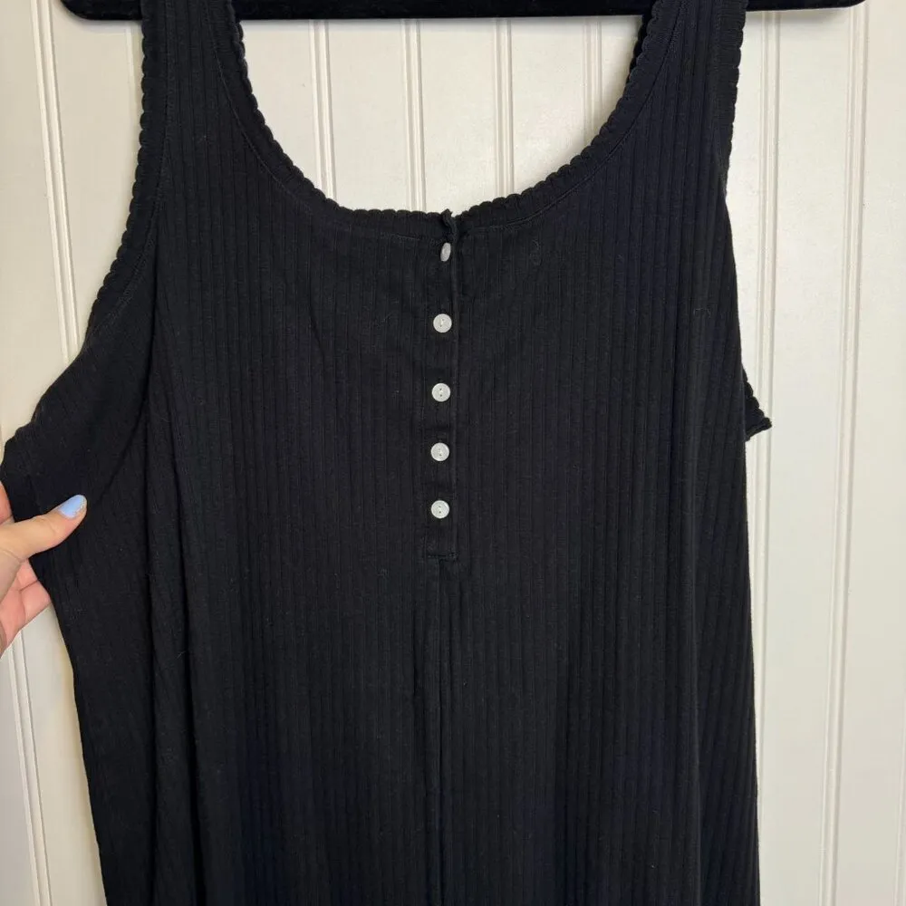 Old Navy black ribbed knit sleeveless jumpsuit size XL tall H46 - Image 3