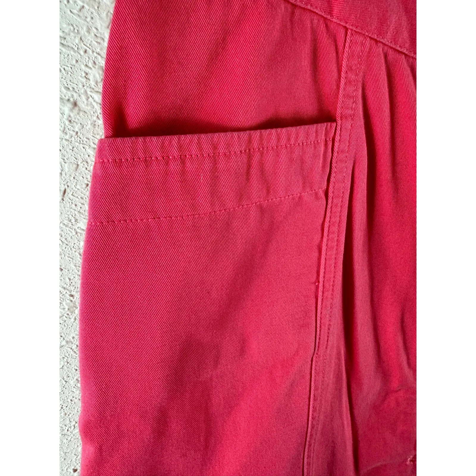 Christopher & Banks Pink Cotton Button Front Short Straight Skirt Pockets Sz 10 - Image 4