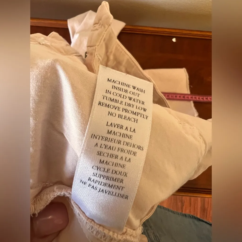 Frank & Eileen Wicklow Cotton Crop Chinos In Vintage Rose Size 4 - Image 14