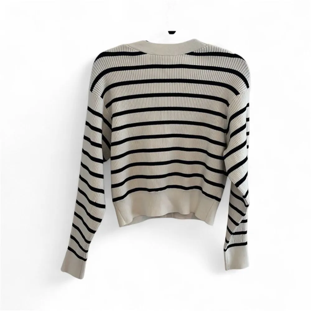 frame denim Frame Striped Relaxed ribbed Cardigan - Image 9