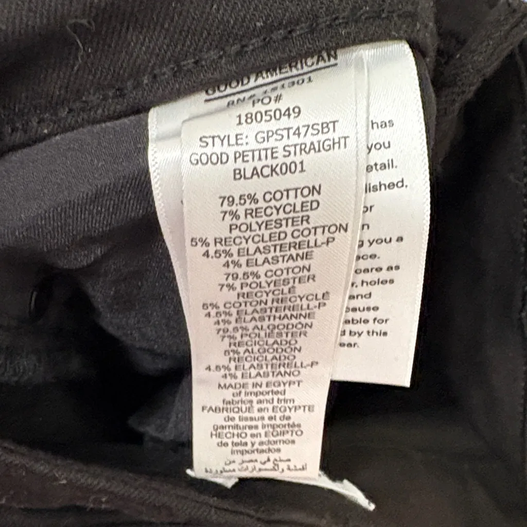 Good American Black Straight Leg Jeans - Image 6