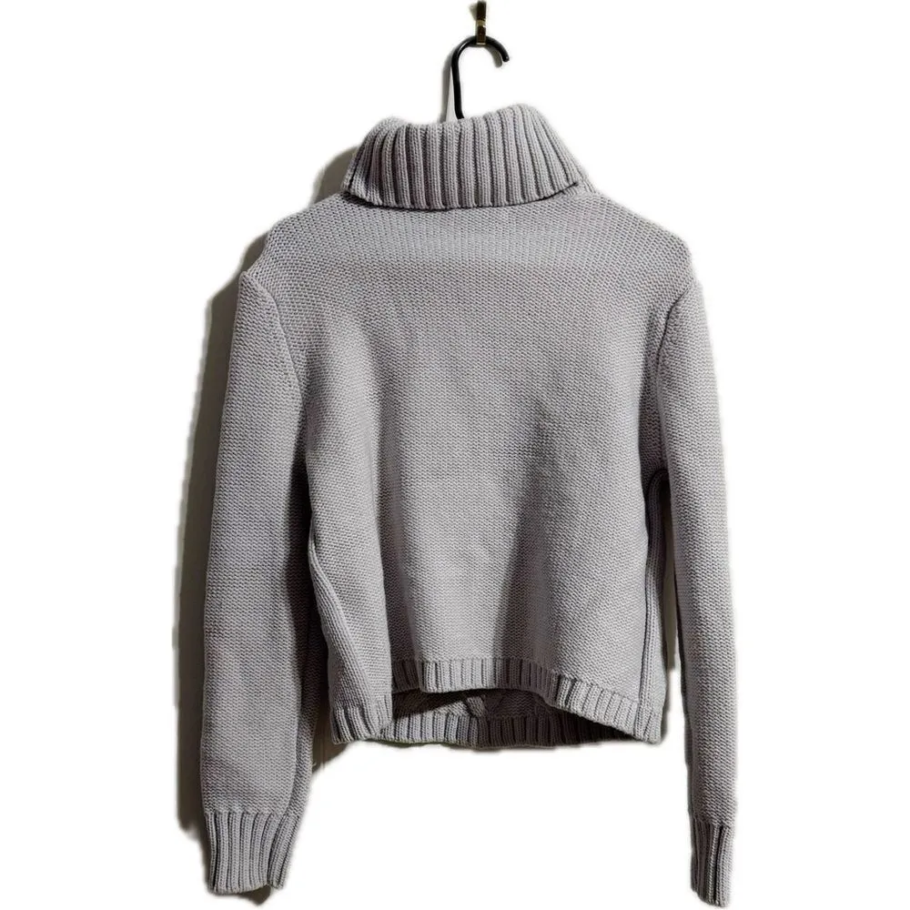 J Brand  Gray Cable Knit Turtleneck Sweater - Image 2