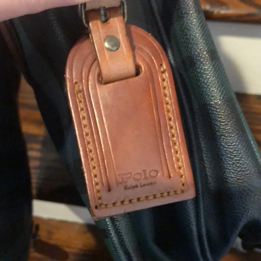 RALPH LAUREN Black Watch Plaid Crossbody Computer Messenger Tote Bag Vintage - Image 13