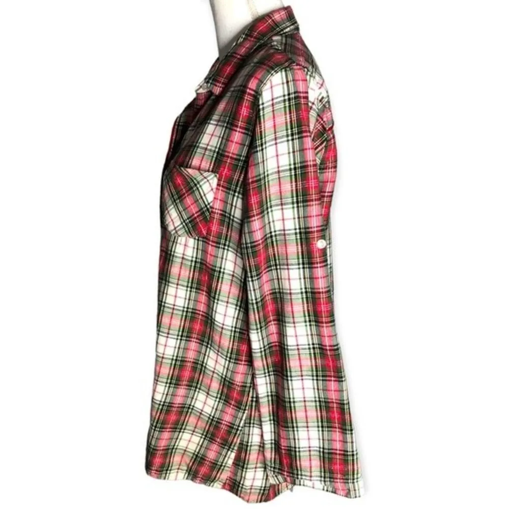 Victoria’s Secret Plaid Button Down Bell Sleeve Pajama Top - Image 97