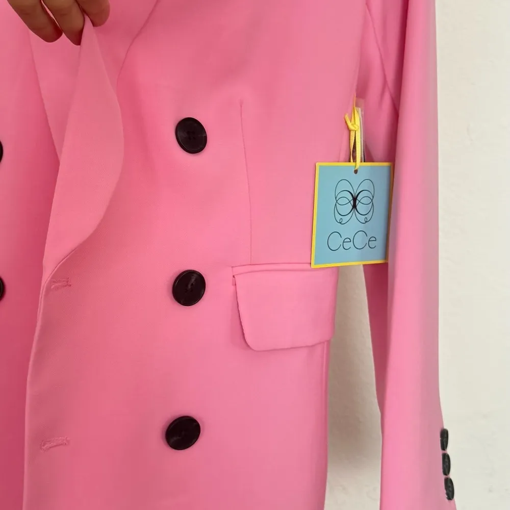 CeCe, Pink Blazer Jacket Long Sleeve Double finished with stylish buttons. - Image 4