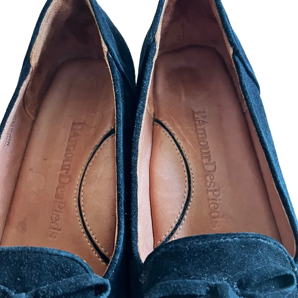 L'Amour Des Pieds Baley Black Kid Suede Shoes size 6 1/2 - Image 4