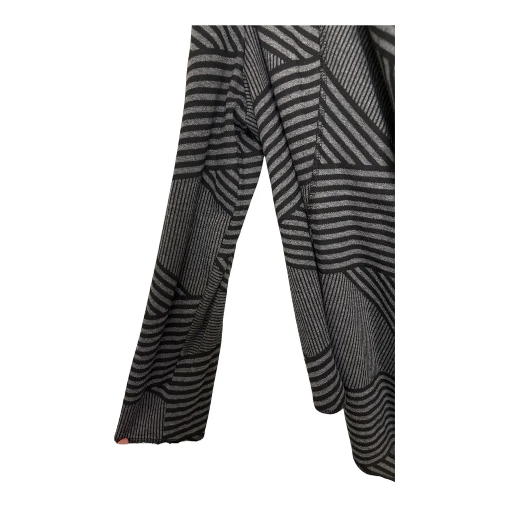 Vintage Ms Maggie Sweet Gray Black Draped Waterfall Cardigan XL Cozy Office - Image 2