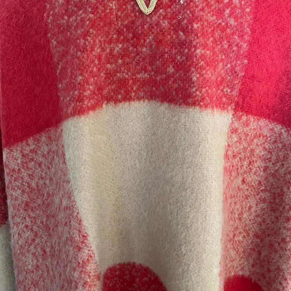 Adam Lippes for Target Wool Blend V Neck Poncho w/Arm Holes & Fringe L/XL Red Size undefined - Image 8