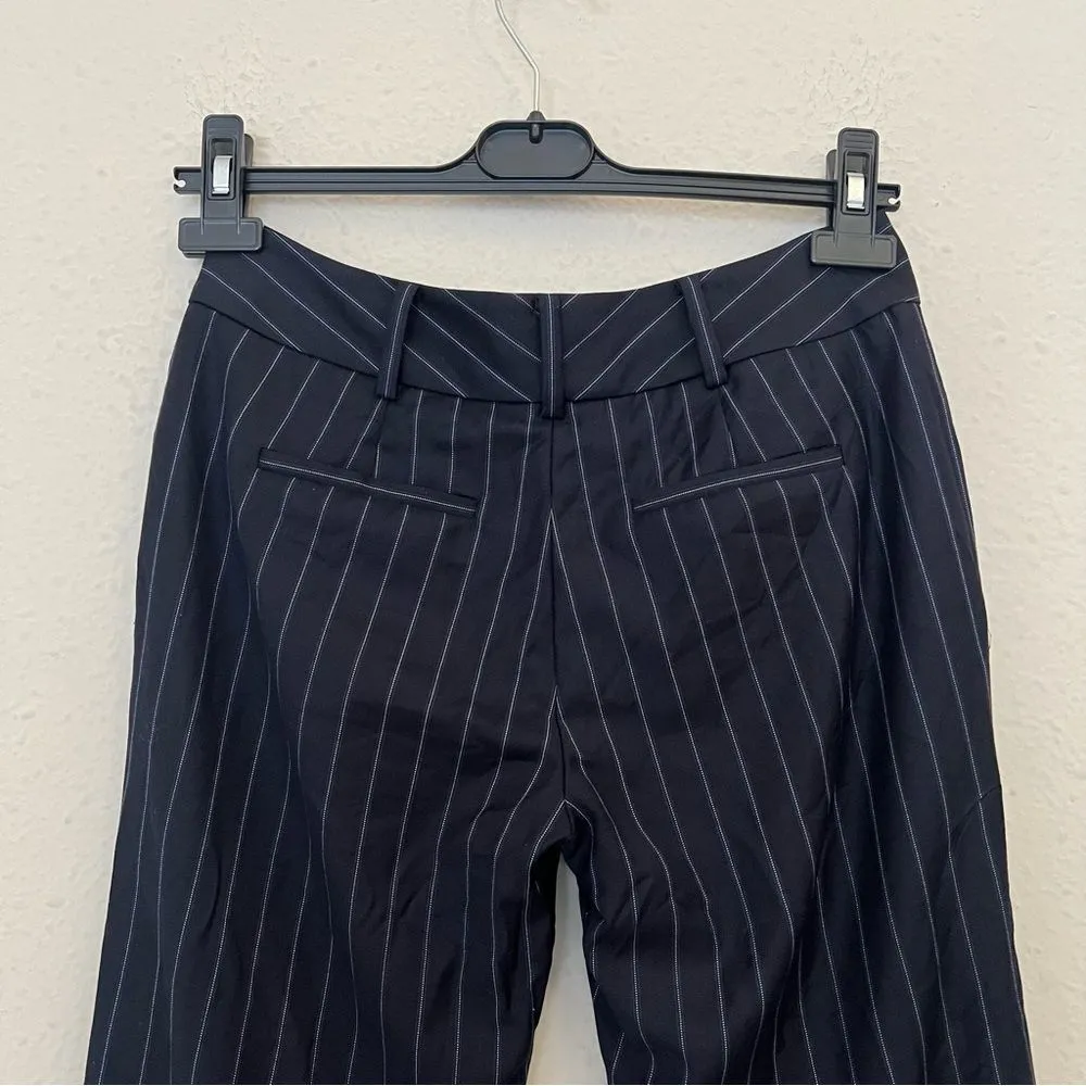 Brooks Brothers Navy Blue Pinstriped Trousers Wool Dress Pants Size 0P - Image 6