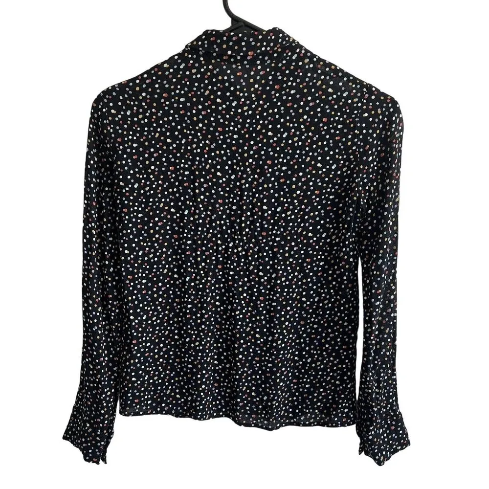 Reformation Womens Small Colorful Polka Dot Button Down Long Sleeve Shirt - Image 4